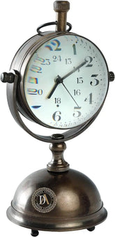 Vintage Brass Table Decorative Numeric Clock Decor Anitque